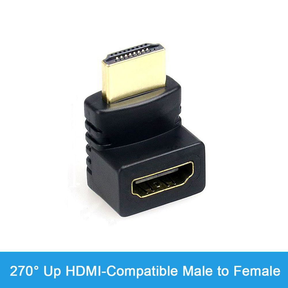 Nipseyteko HDMI Right Angle Adapter (90 Degree, Male to Female) - 4K HD Compatible Extension Cable for Mini/Micro Ports