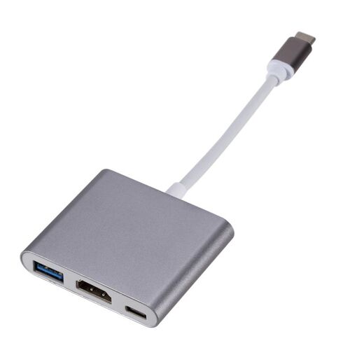 Adaptateur Nipseyteko 3 en 1 USB-C vers HDMI (Gris)