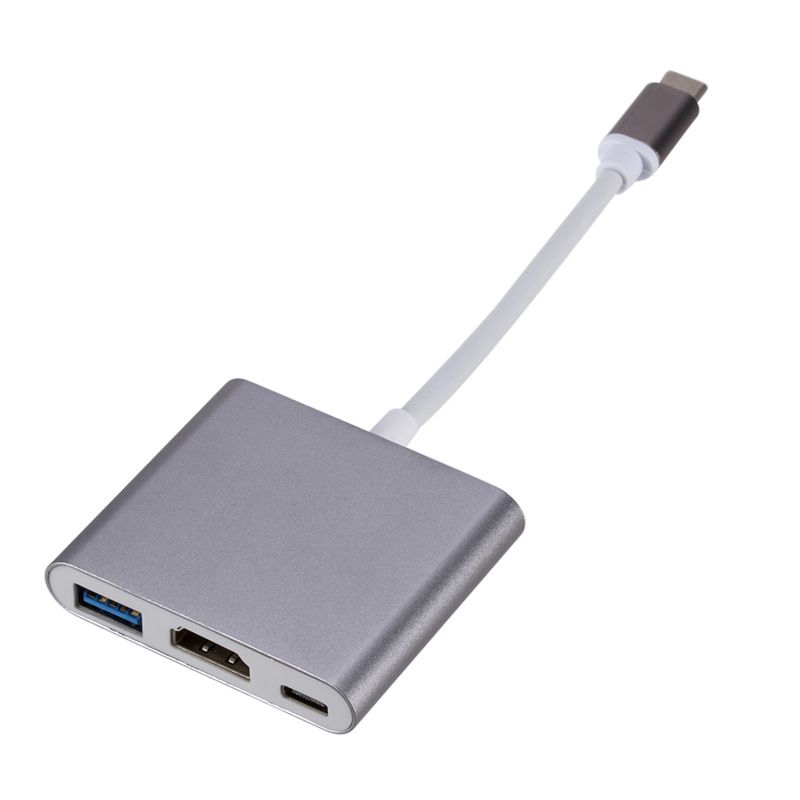 Nipseyteko 3-in-1 USB-C to HDMI Adapter (Grey)