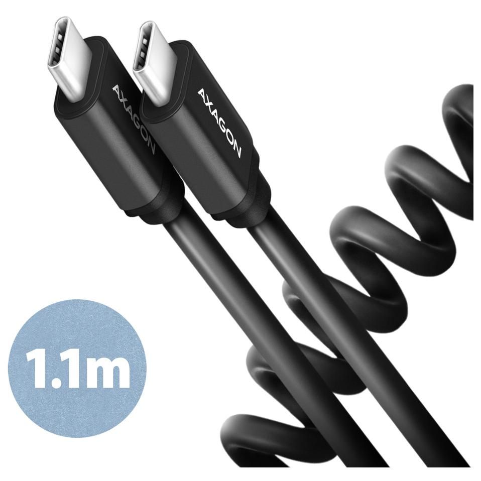 Axagon USB-C Data and Charging Cable, 1.1m, Black