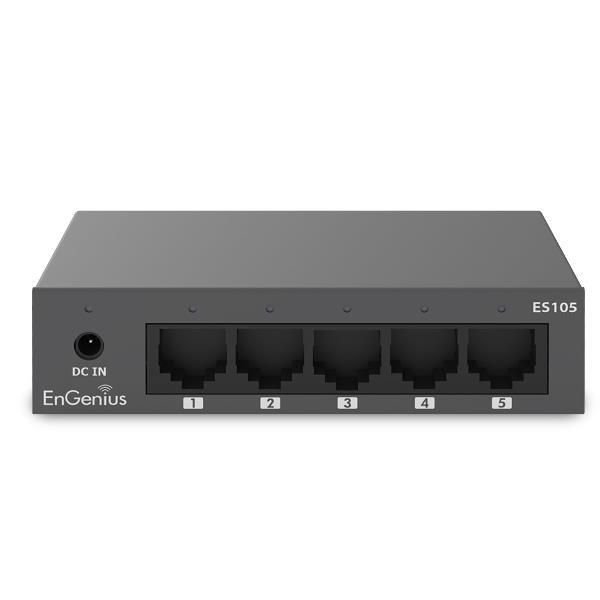 Conmutador de red EnGenius ES105 Ethernet Gigabit - Negro