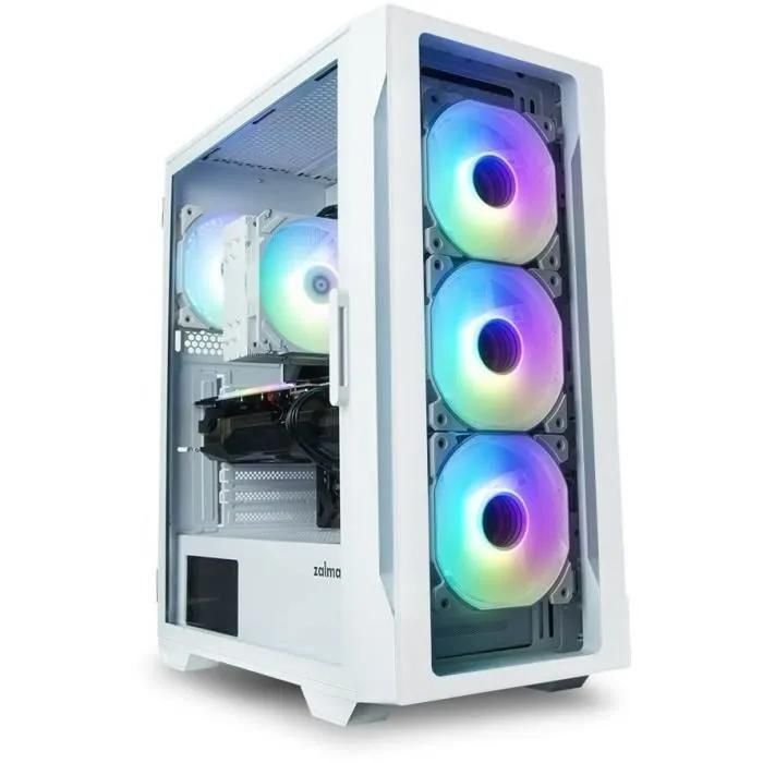 Zalman I3 Neo TG RGB Mid-Tower ATX PC Case with Glass Panels - White