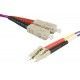 Exertis Connect Fiber Optic Cable - 5m, SC Multi-Mode to LC Multi-Mode, OM3, 50/125 Microns, Halogen-Free, Violet