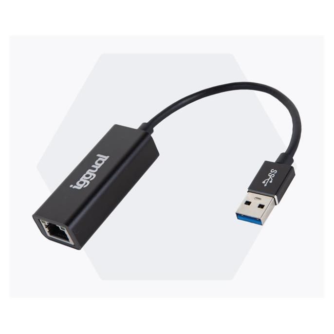Adaptador de red Iggual USB-A a RJ45 Gigabit - Gris oscuro