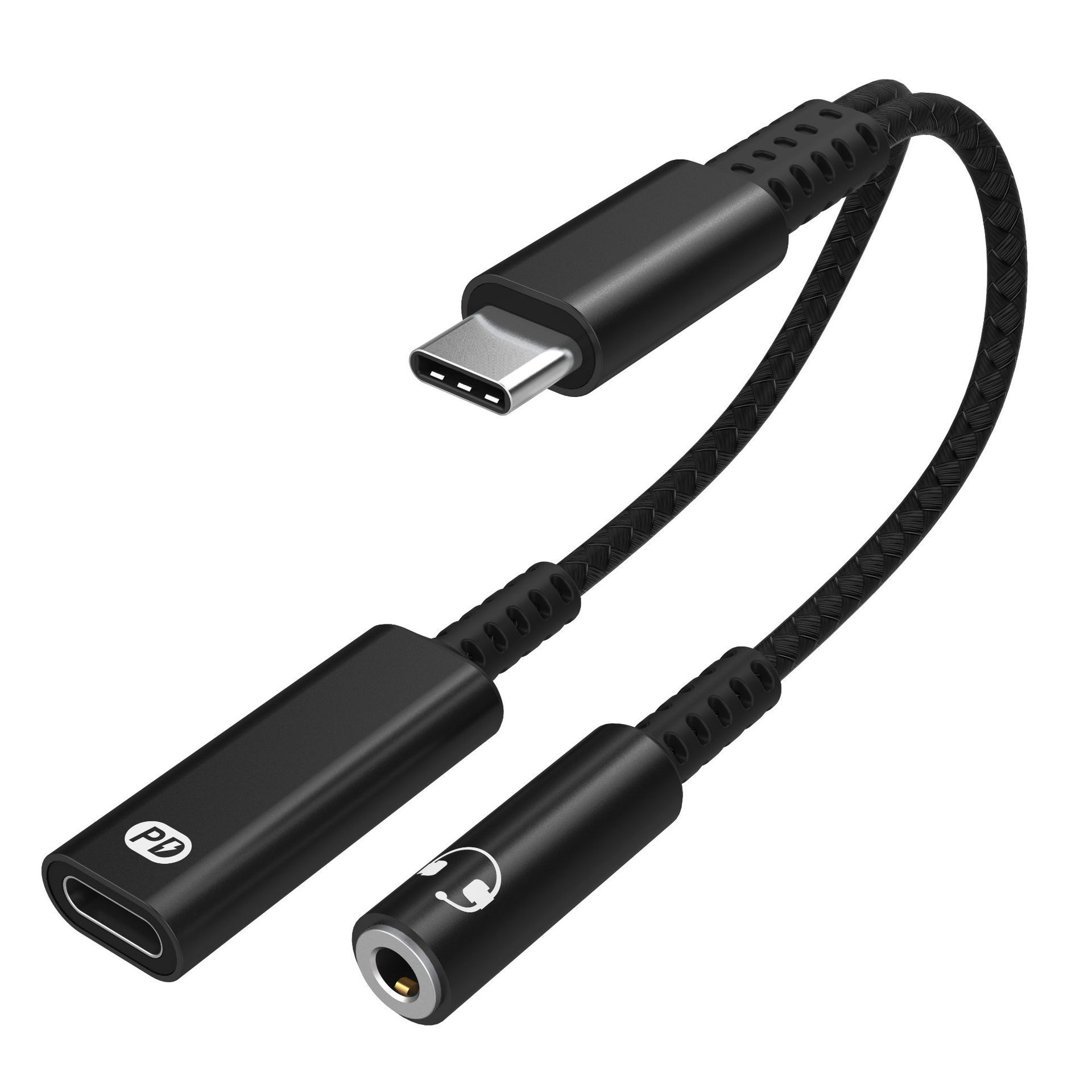 USB-C to 3.5mm Headphone Adapter & Charger