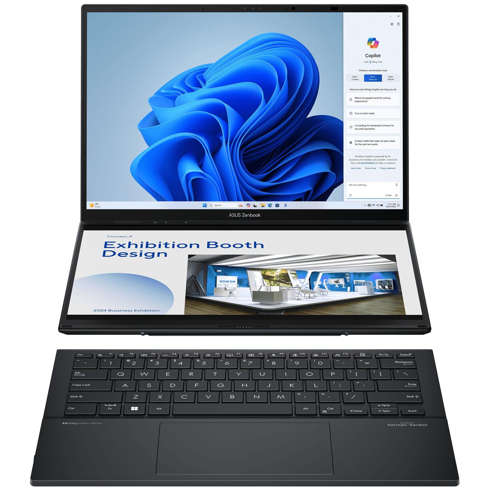 ASUS ZenBook Duo UX8406MA-DRQL411W - 14" Core i7 155H 16GB RAM 1TB SSD Intel Arc Graphics - Grey