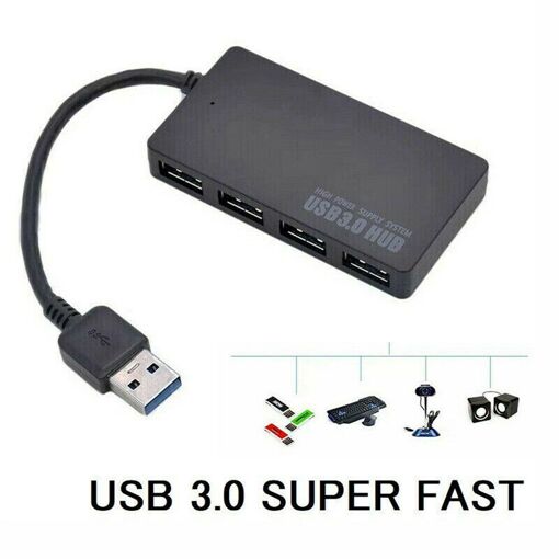 Concentrador USB 3.0 de 4 puertos - Negro