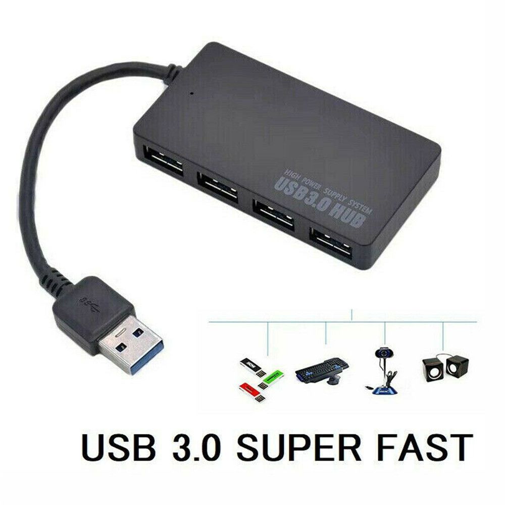 USB 3.0 Hub with 4 Ports - Black