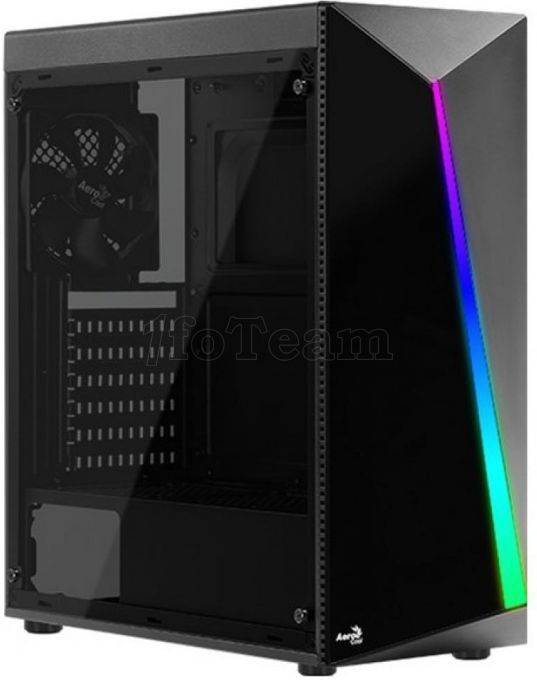 AeroCool Shard ATX Mid-Tower Case with Tempered Glass RGB Panel - Black