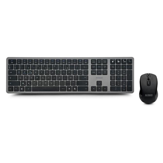 Urban Factory Wireless Keyboard and Mouse Set CKM30UF - Black and Grey