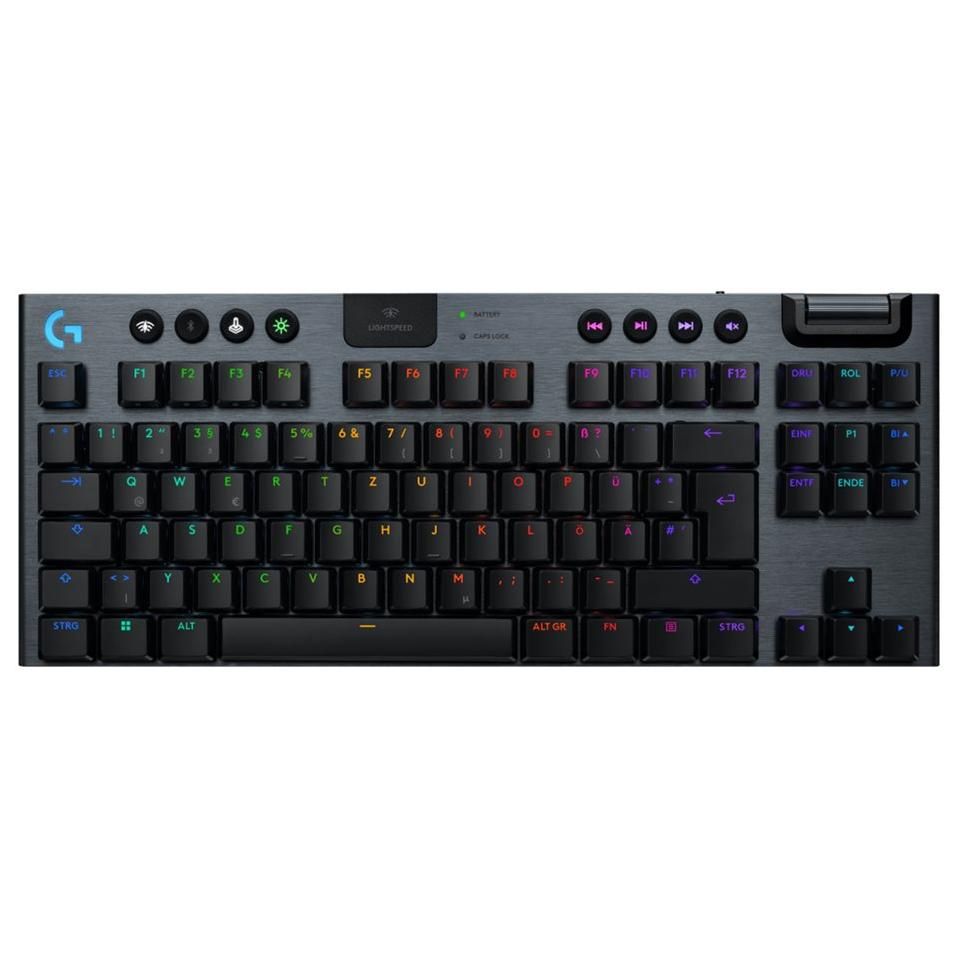 Logitech G915 X Wireless Keyboard - TKL - Backlit - Bluetooth 5.0/2.4GHz - USB - QWERTZ Layout - German - GL Clicky Switch - Black