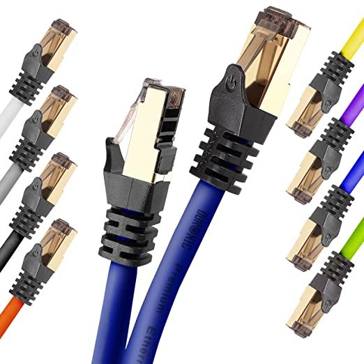 Duronic CAT8 Ethernet Cable 5M Blue, 2GHz, 40Gbps S/FTP