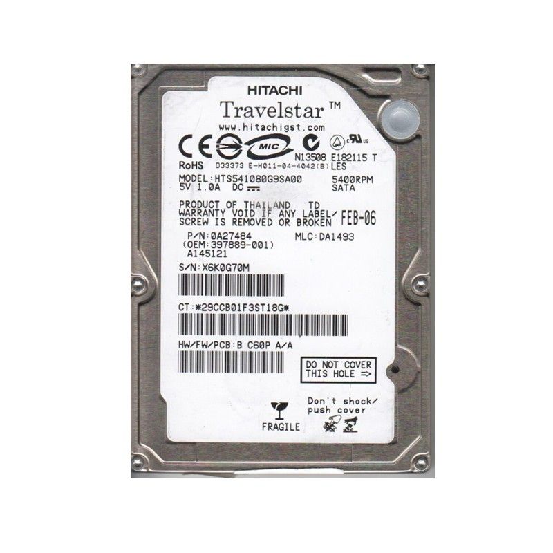Hitachi 80GB 2.5" SATA Hard Drive