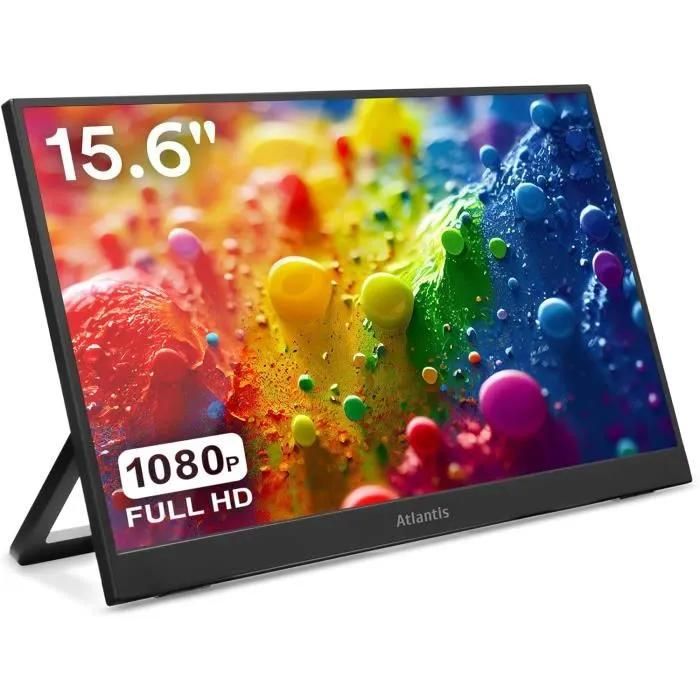 ATLANTIS 16-inch Portable Monitor - 1080P Full HD - HDMI/Type C - IPS Screen - Built-in Speakers