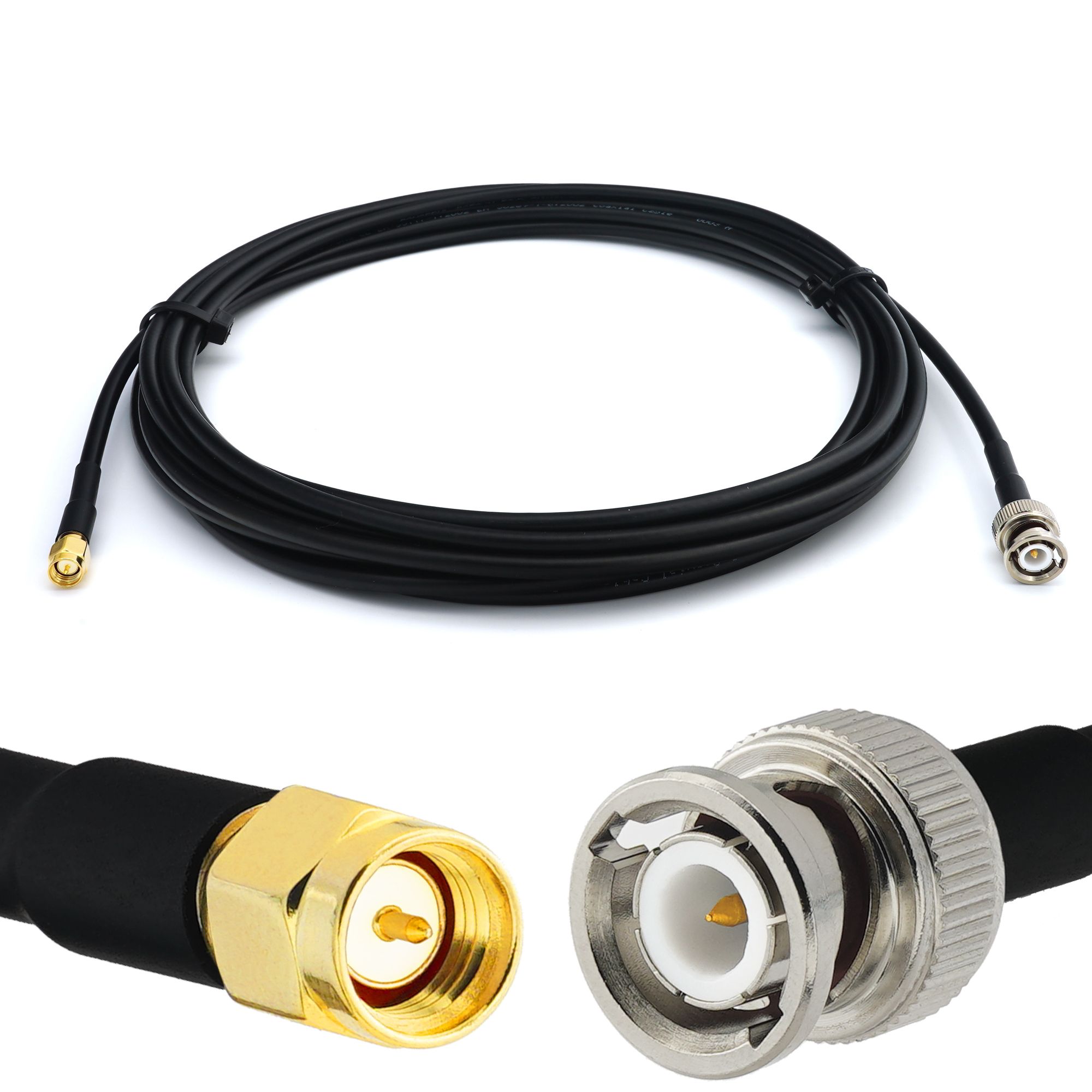 RANGEFUL BNC Male to SMA Male 4m Coaxial Cable RG58 50 Ohm - Low Loss Extension Cable for Antenna CB Radio Amateur Wireless Radio WIFI Adapter UHF VHF