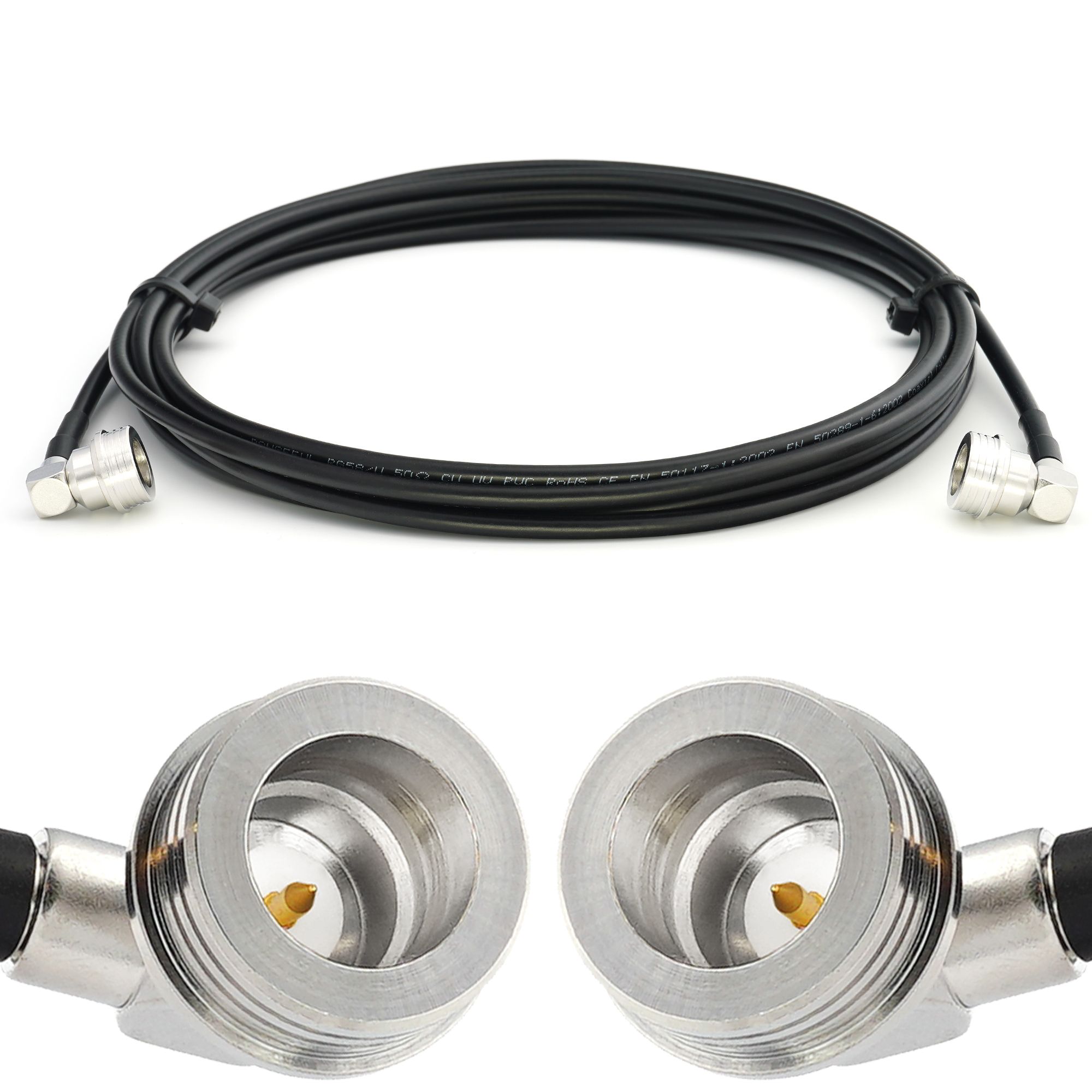 RANGEFUL QN Male to QN Male 12m RG58 Coaxial Cable 50 Ohm - Low Loss Extension Cable - QN to QN Extender