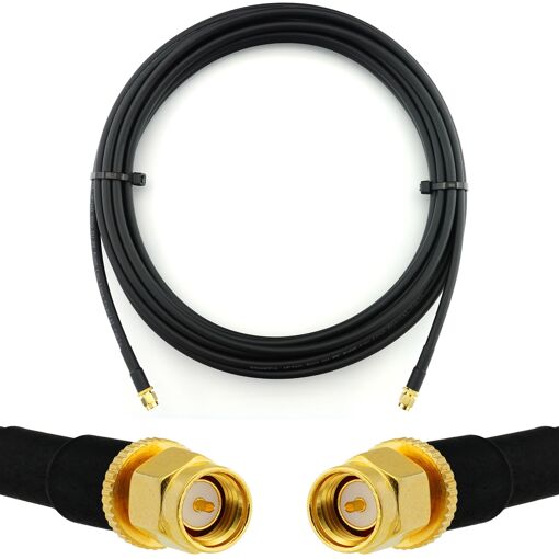 Câble coaxial SMA mâle vers SMA mâle de 7 m - HF240 (équivalent LMR240) rallonge étanche pour routeur WiFi, amplificateur LTE, GSM 4G/5G/6G hotspot