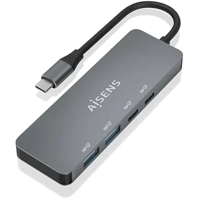 AISENS USB 3.2 Gen 2 10G Hub - 2x USB-C to 2x USB-A, 15cm, Grey