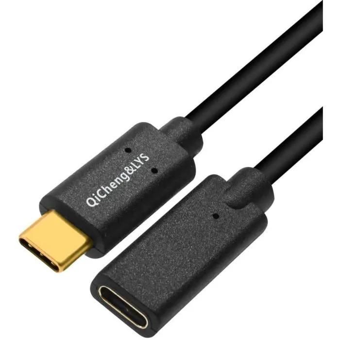 QI USB-C to QI 1.5m Extension Cable - Gold Plated Connector - 10 Gbps - Male to Female