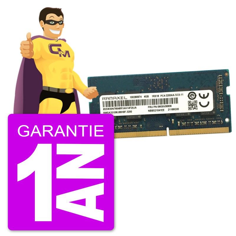 Ramaxel 4GB DDR4 SODIMM RAM (PC4-25600S, 3200MHz)