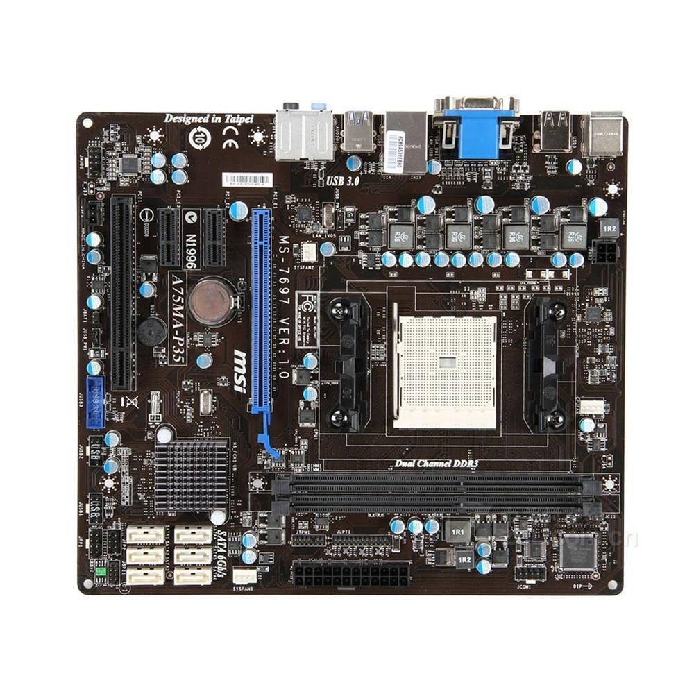 MSI A75MA-P35 AMD A75 Motherboard, FM1 Socket, 16GB DDR3, Micro ATX