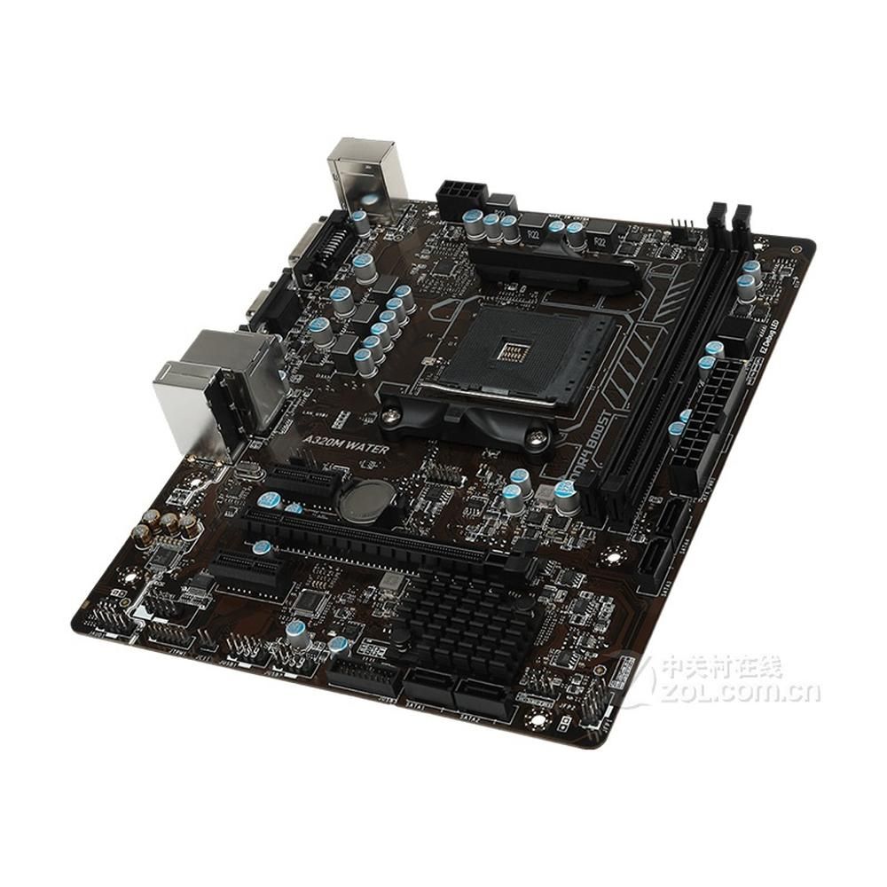 Carte mère MSI A320M WATER, AMD A320, Socket AM4, 32 Go DDR4, Micro ATX