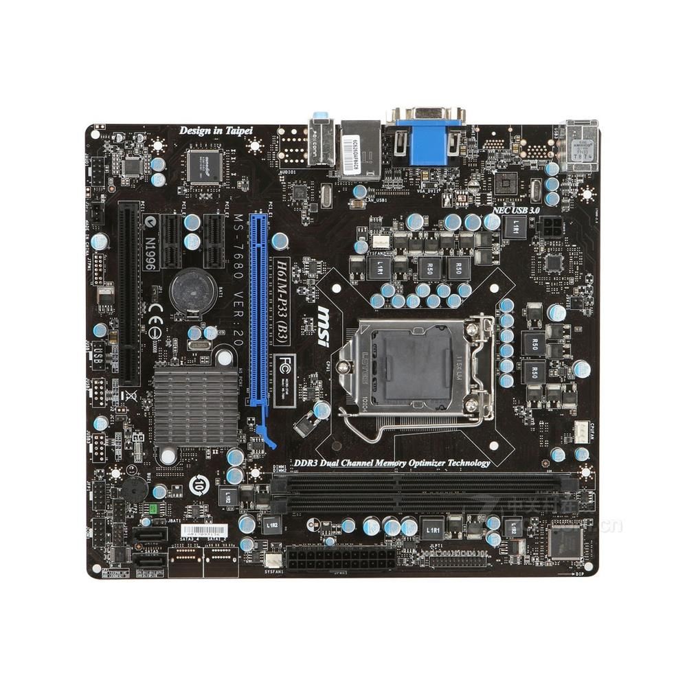 MSI H61M-P33(B3) Intel H61 LGA 1155 DDR3 16GB Micro ATX Motherboard