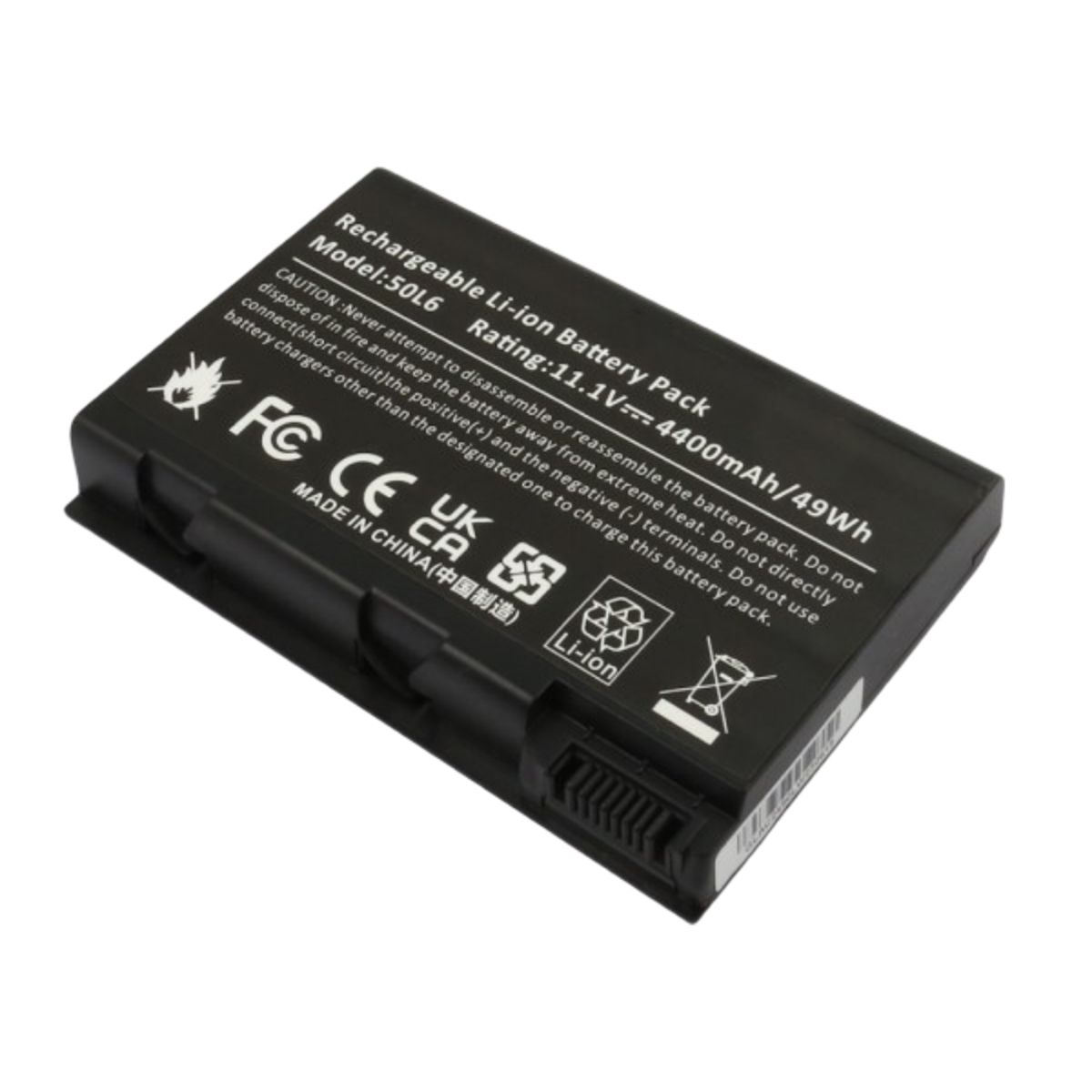 Batería Avizar de Ion de Litio para Acer Aspire, TravelMate, Extensa - 11.1V, 4400mAh, 49Wh, Negro