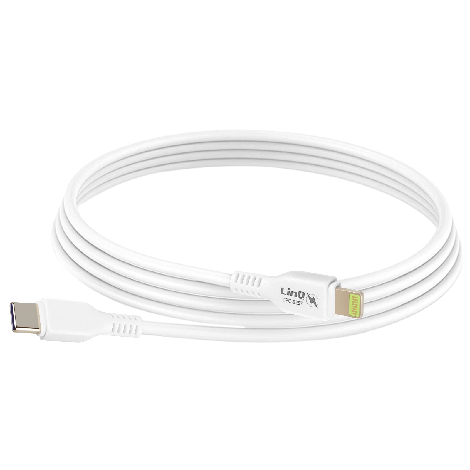 Cable de carga rápida LinQ USB-C a Lightning 3A Entrega de potencia 1m Blanco