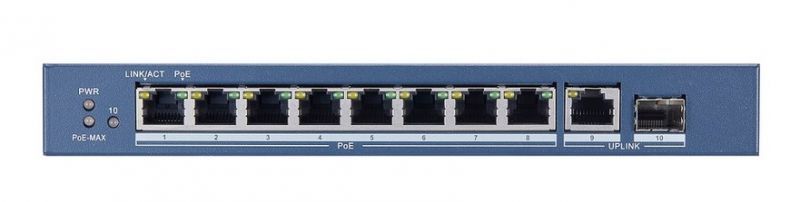 Hikvision Gigabit Ethernet Switch, 10-Port, Blue