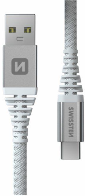Cable USB a USB-C de carga rápida Swissten Blanco, 1,5 m