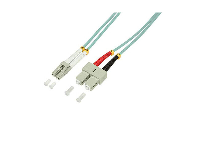 2direct OM3 Multi-Mode Fiber Optic Cable, 10m, Duplex, 50/125 Micron, Halogen-Free, Turquoise