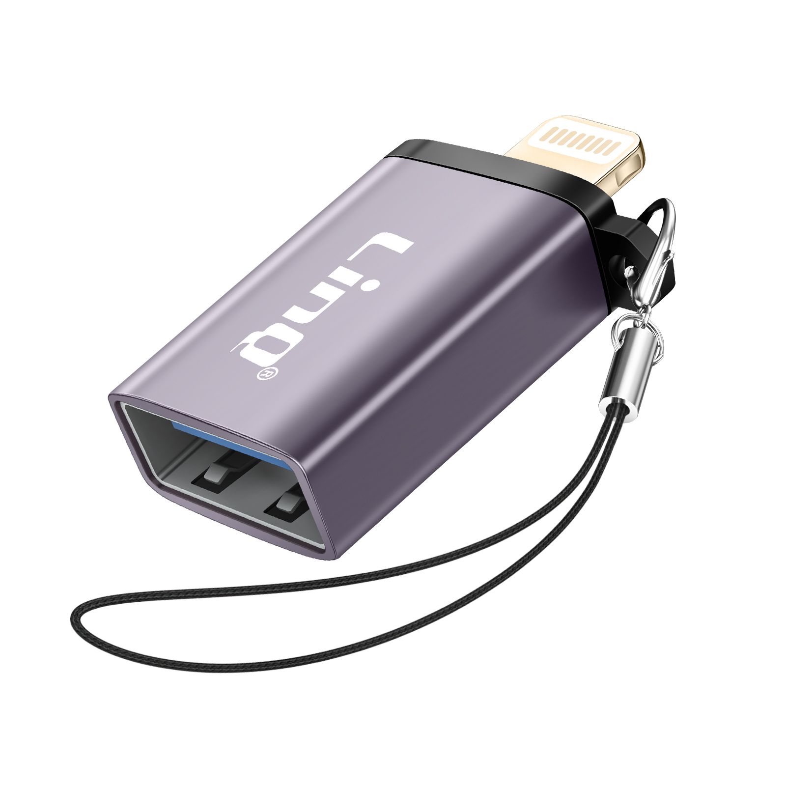 LinQ USB to Lightning Adapter with Lanyard - Grey