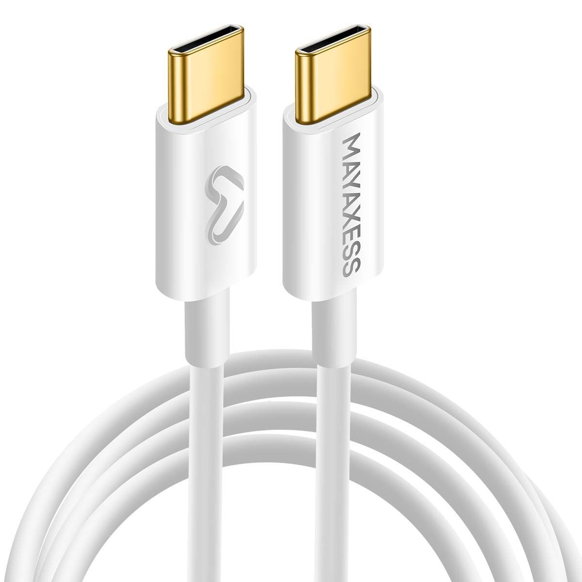 Câble de charge USB-C / USB-C de 1 mètre Mayaxess pour iPhone 17 Pro Max (Blanc)