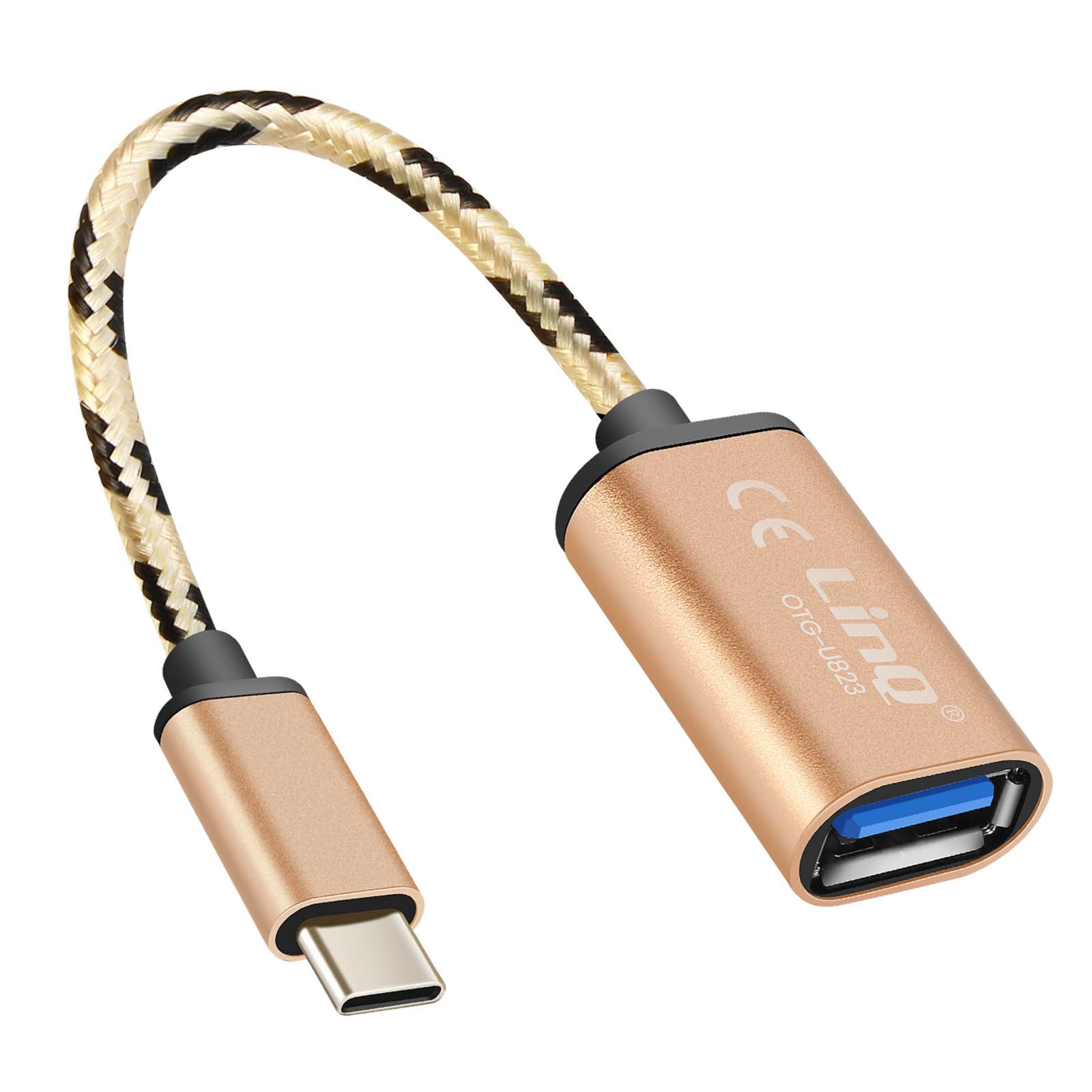 LinQ USB-C to USB OTG Adapter (15cm) - Gold