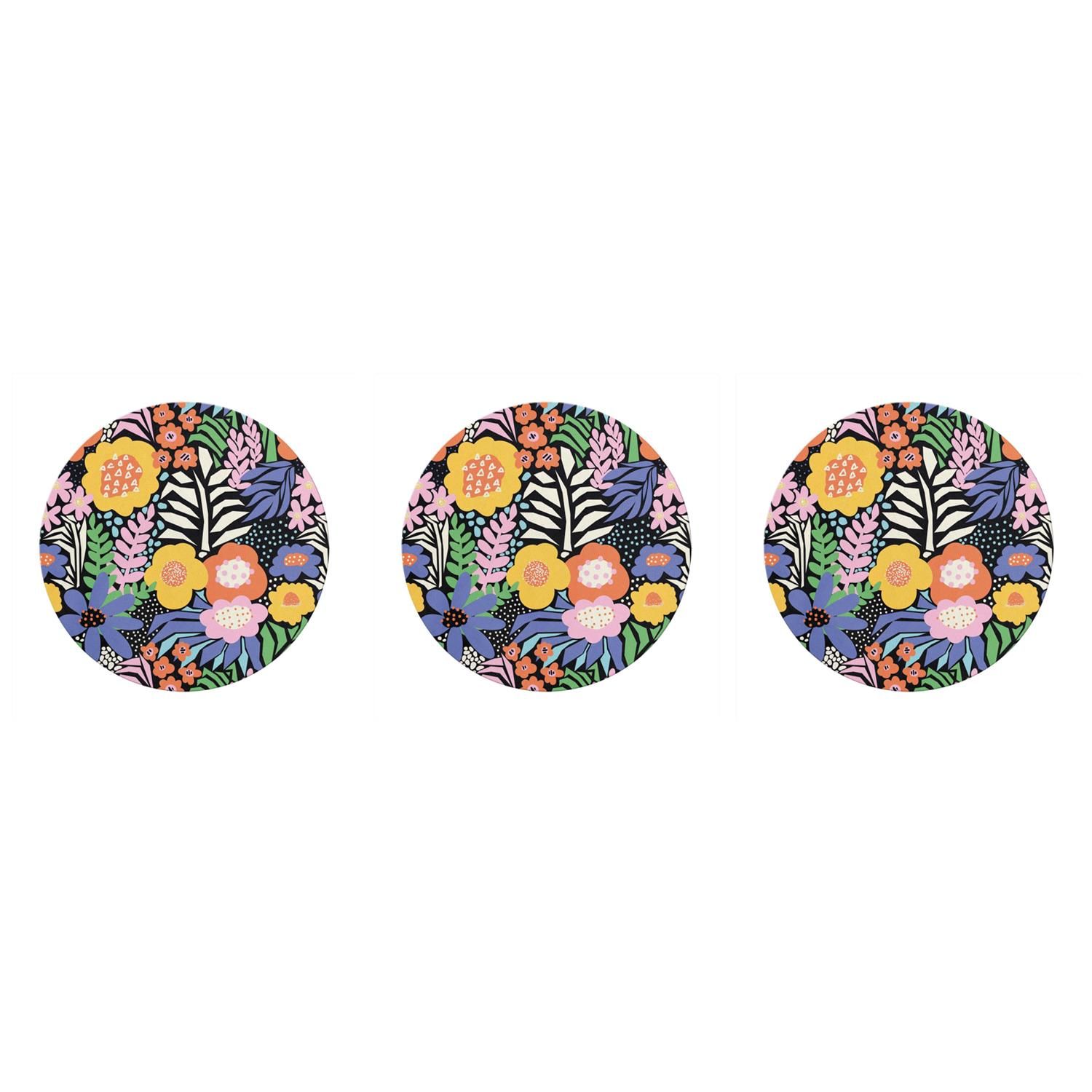 Kit de 3 alfombras para ratón Miquelrius (diámetro 20 cm, jardín floral, varios colores)