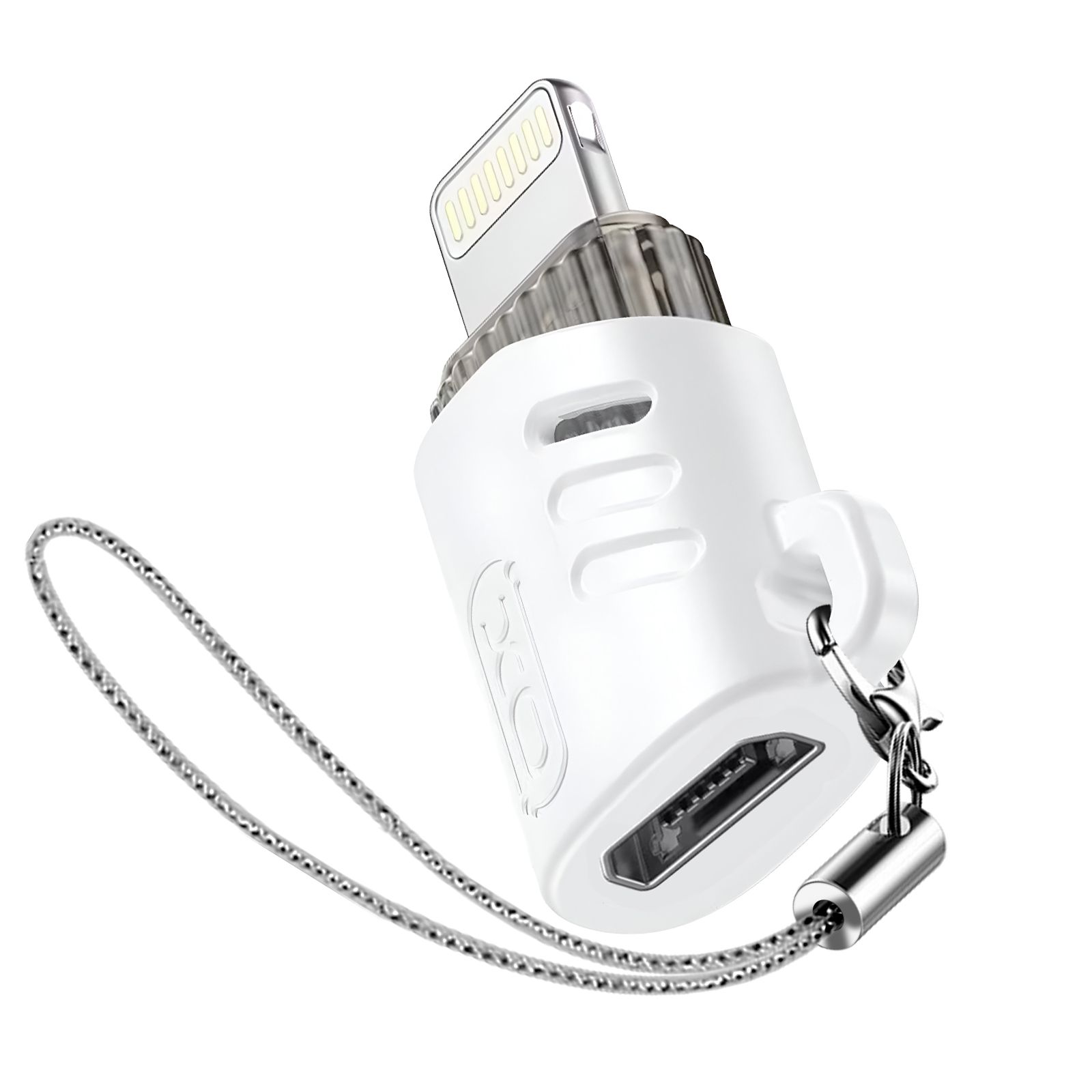 XO Micro-USB to Lightning Adapter - White (Compact Design)