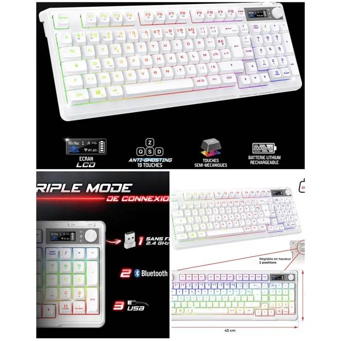 Teclado gaming inalámbrico Spirit Of Gamer K60 - Iluminación RGB