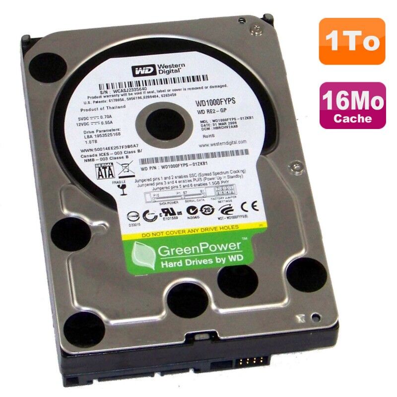 Disco duro interno Western Digital GreenPower 1 TB 3,5 SATA II