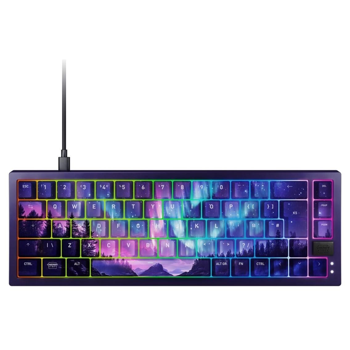 Teclado mecánico compacto Cherry XTRFY K5V2 con interruptores Cherry MX Northern Light - Azul