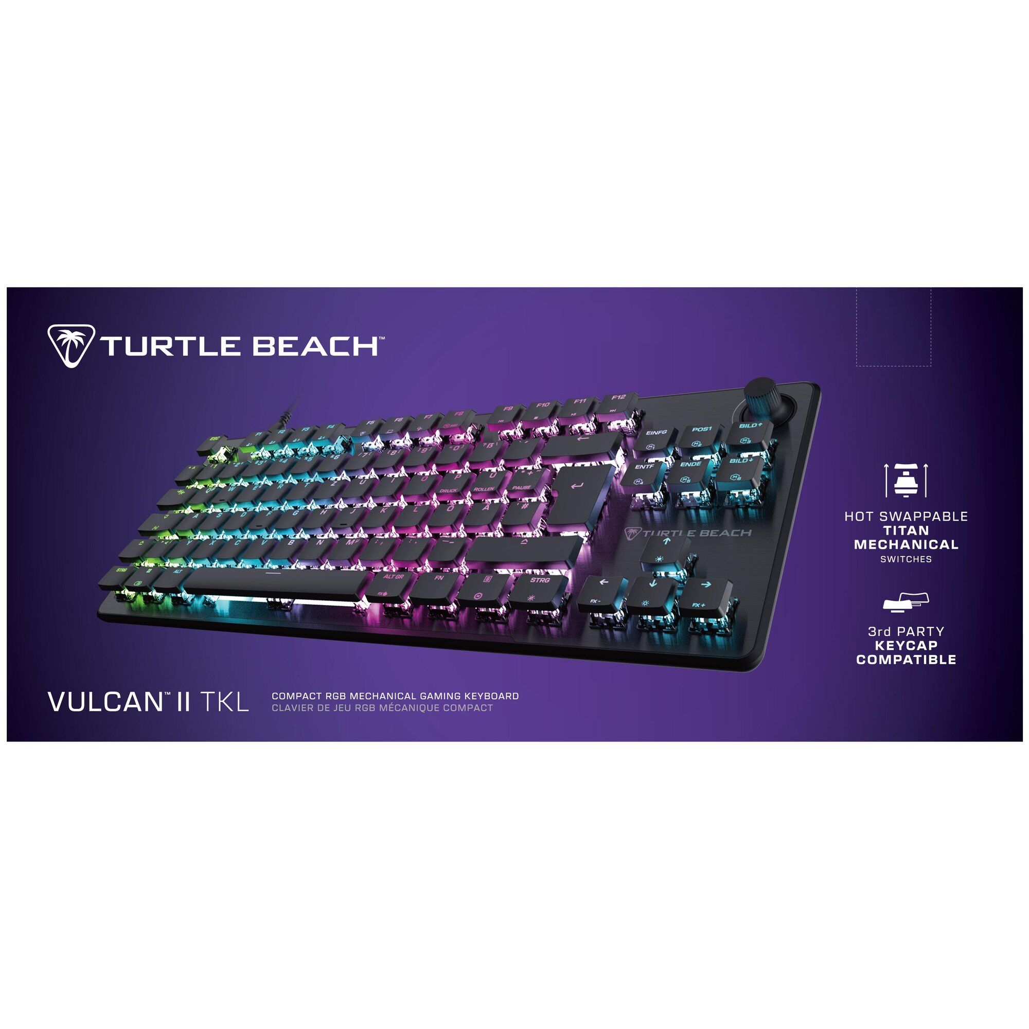 Turtle Beach Vulcan II TKL Black RGB Mechanical Gaming Keyboard with Linear Switches, RGB Lighting and Volume Wheel