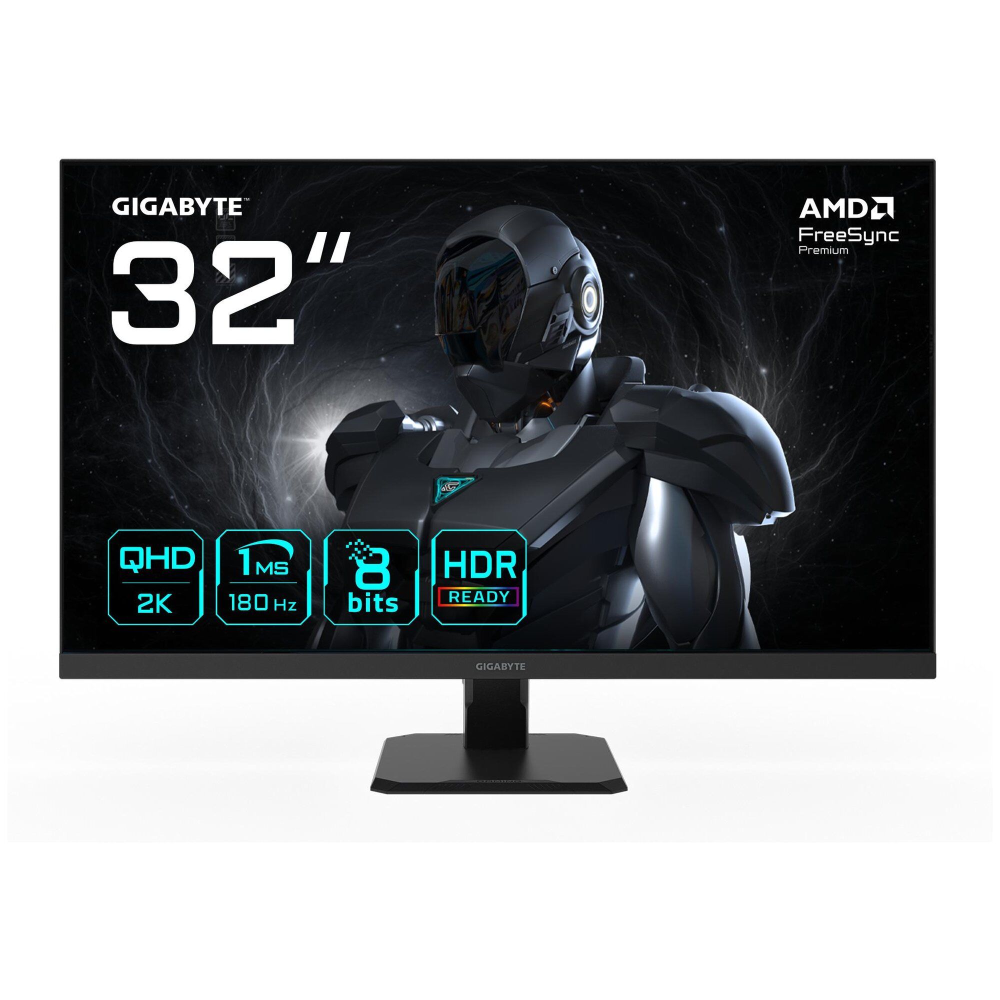 Moniteur de jeu Gigabyte GS32QA 32 pouces QHD - 2560 x 1440, 180 Hz, 1 ms, 300 cd/m², FreeSync Premium, HDR prêt, HDMI 2.0, DisplayPort 1.4