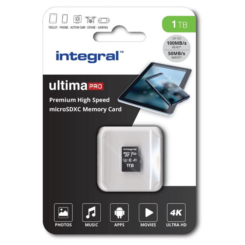 Integral 1TB UHS-I Memory Card (INMSDX1TB-100/80V30)