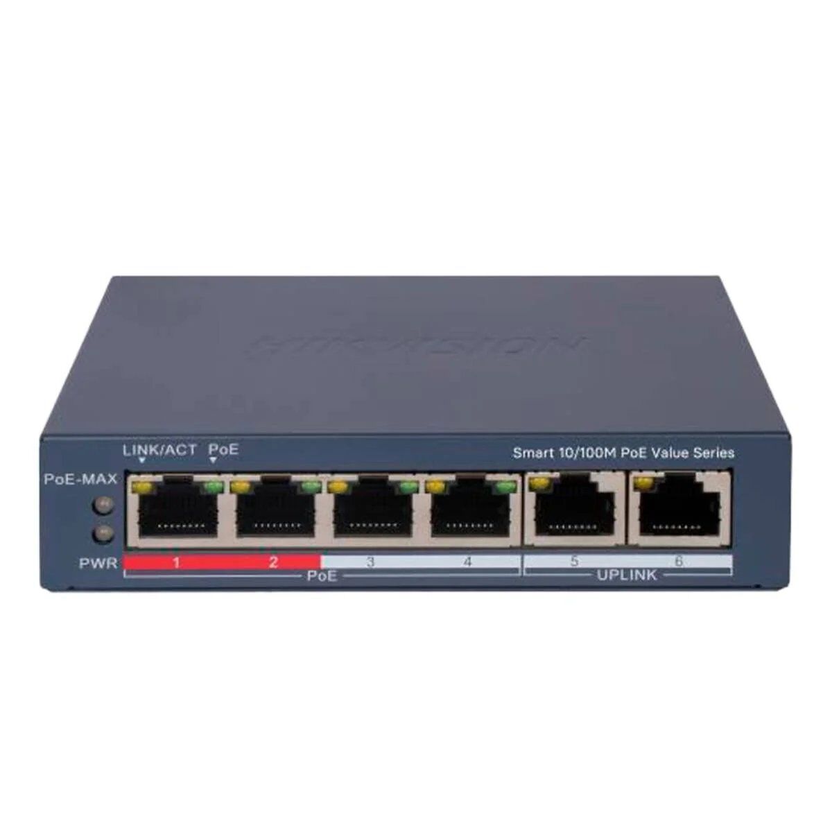 Hikvision DS-3E1106P-EI 6-Port PoE Switch, 60W, 10/100Mbps
