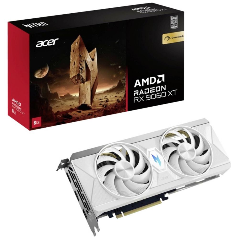 Acer Radeon RX 9060 XT OC White Edition, 8GB GDDR6, PCI-Express