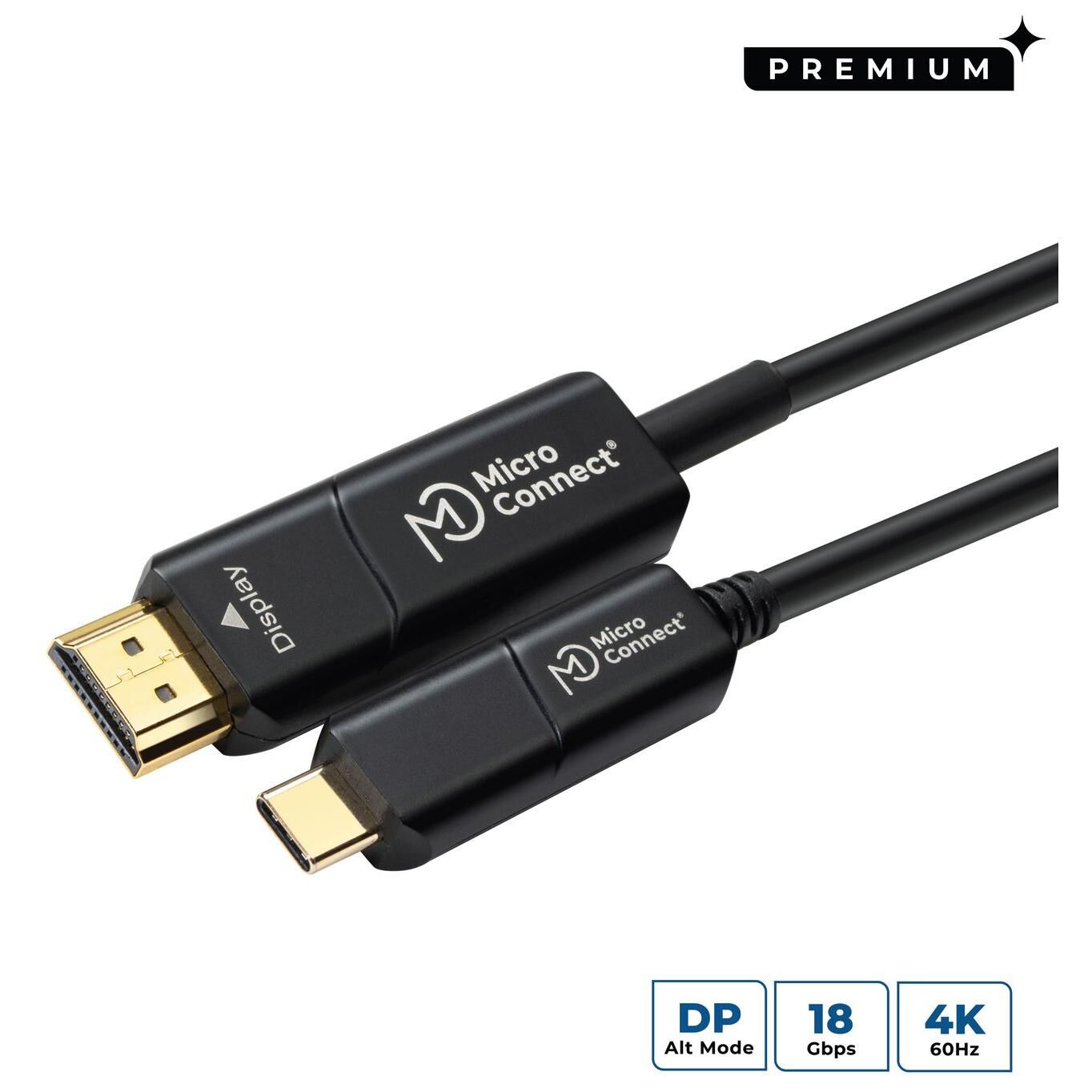 MicroConnect USB 3.1 Type-C to HDMI Cable, 10ft Black