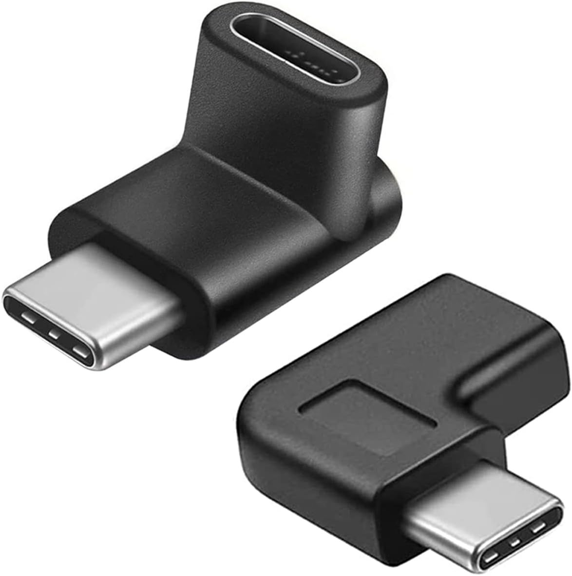 Adaptador SYNERGIA SERENITE de 2 piezas, 90 grados USB-C a Tipo C, extensión de transferencia de datos de alta velocidad para tabletas, teléfonos y computadoras portátiles