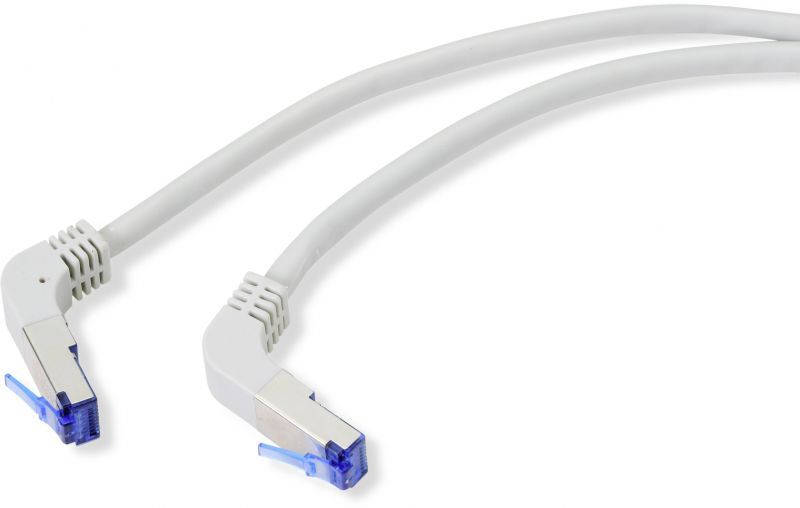 Renkforce RF-4892520 RJ45 Network Cable, Cat 6a S/FTP 20.00m Grey 90° Bent Down 1 Piece(s) W185872