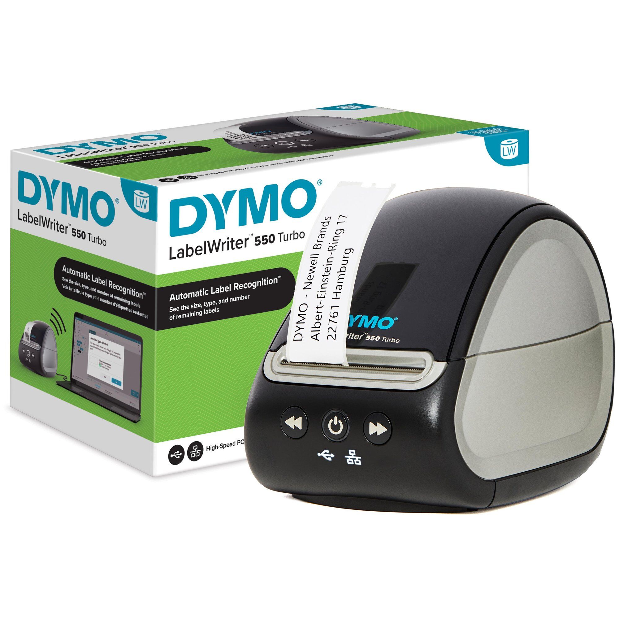 Dymo LabelWriter 550 Turbo Direct Thermal Label Printer with Ethernet/LAN Cable