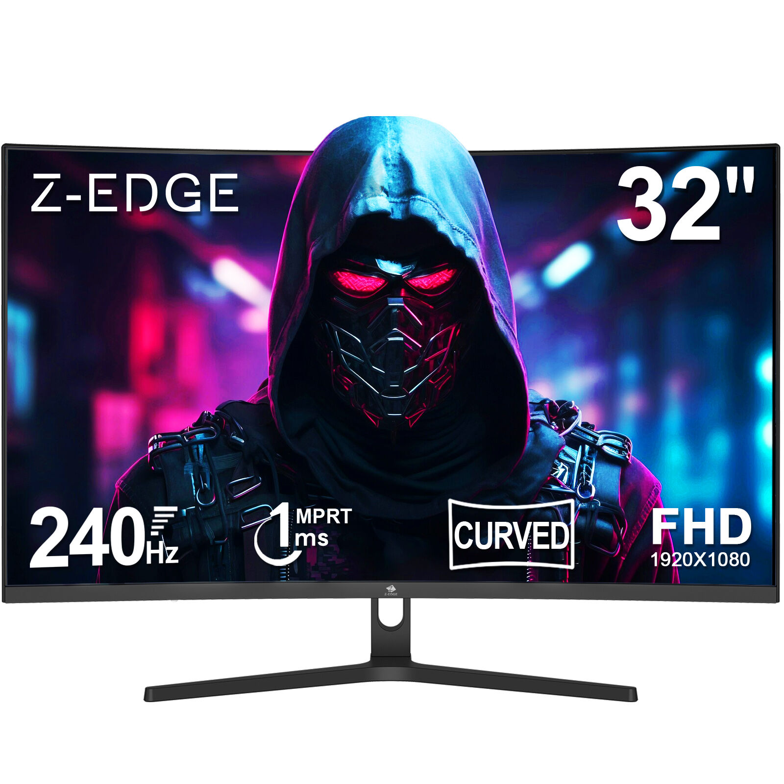 Monitor de juego curvo Z-Edge de 32 pulgadas con 240 Hz, 1 ms, FreeSync, FHD, panel VA de 1500R, soporte ajustable, HDMI 2.0 + DP 1.4